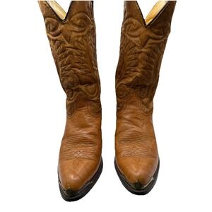 Durango Mens Cowboy Boots Tan Brown Leather DB402 49722 Size 9EE Gold Toe Rands